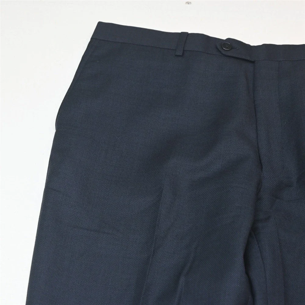 Jos A Bank 46L 38x34 Blue 100% Wool Birdseye Signature Gold Mens Suit
